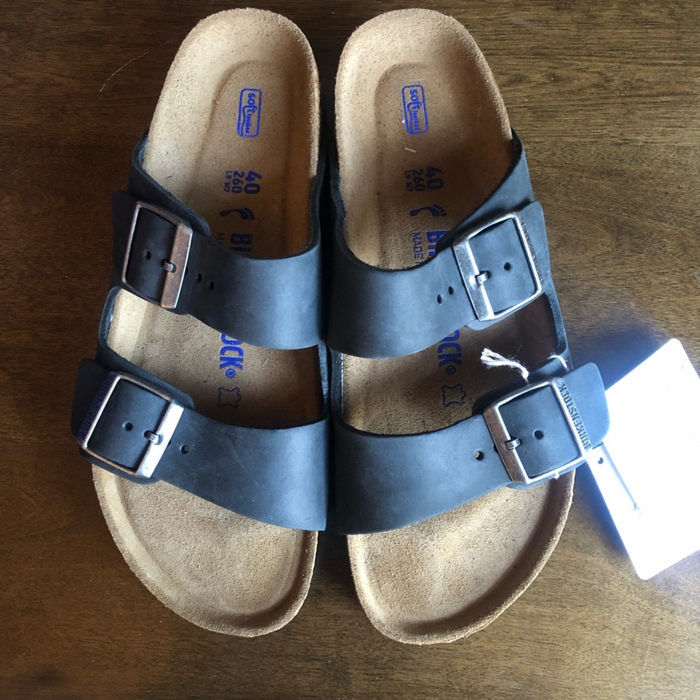 NWT Black Leather Birkenstock Arizona Sandals